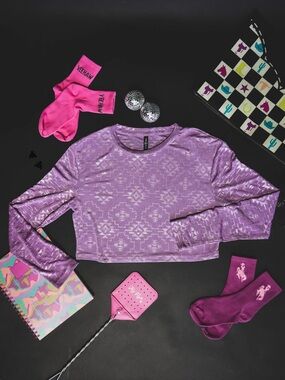 Purple Aztec Crop Top